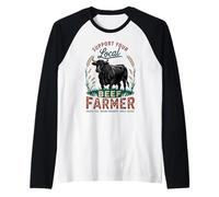 Orgoglioso agricoltore locale di bovini da carne Black Angus Maglia con Maniche Raglan
