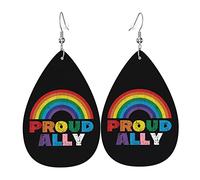 Orgoglioso alleato Pride Month LGBTQ Orecchini a goccia in pelle Set orecchini pendenti Pendenti morbidi e leggeri per le donne