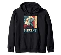 Orgoglioso americano difendere la democrazia - Anti Trump - RESIST Felpa con Cappuccio