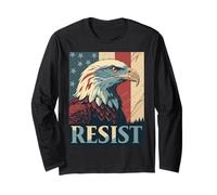 Orgoglioso americano difendere la democrazia - Anti Trump - RESIST Maglia a Manica