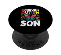 Orgoglioso autismo Son Autismo Consapevolezza PopSockets PopGrip Adesivo