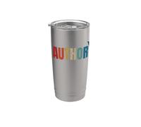 Orgoglioso autore pubblicato mamma papà vintage poeta libro scrittore Bicchiere termico in acciaio inox doppia parete