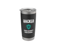 Orgoglioso Cyber Security Professional Hacker Shield Minimalista Bicchiere termico in acciaio inox doppia parete