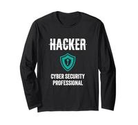 Orgoglioso Cyber Security Professional Hacker Shield Minimalista Maglia a Manica