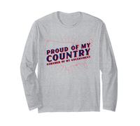 Orgoglioso del Mio Paese Si vergogna del Mio Governo (USA Graphic) Maglia a Manica