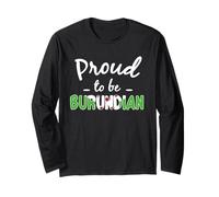 Orgoglioso di Essere Burundi Bandiera Burundi Pride Heritage Maglia a Manica