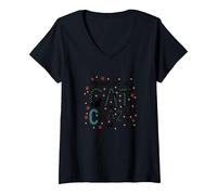 Orgoglioso di Essere Cat Crazy: Feline Lover Typography Art Maglietta con Collo a V, Donna, Nero, M