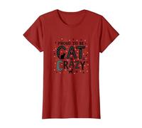 Orgoglioso di Essere Cat Crazy: Feline Lover Typography Art Maglietta, Donna, Mirtillo Rosso, M