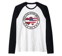 Orgoglioso di essere l'orgoglio lettone americano I Love USA I Love Lettonia Maglia con Maniche Raglan