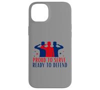Orgoglioso di servire pronto a difendere Tee Guardia Nazionale, patriottica Custodia per iPhone 14 Plus