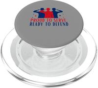 Orgoglioso di servire pronto a difendere Tee Guardia Nazionale, patriottica PopSockets PopGrip per MagSafe