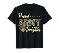 Orgoglioso Esercito Figlia Camouflage Soldato Famiglia Amore Mil Maglietta