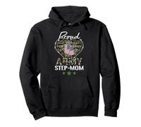 Orgoglioso Esercito Passo Mamma Vintage Cuore Americano Felpa con Cappuccio