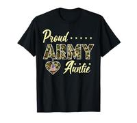 Orgoglioso Esercito Zia Camouflage Soldato Famiglia Amore Militare Maglietta