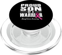 Orgoglioso figlio di un guerriero consapevolezza del cancro al seno per la mia famiglia PopSockets PopGrip per MagSafe