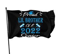 Orgoglioso fratellino di una classe del 2022 bandiera senior 3x5 piedi banner poster sfondo decorativo decorazione da parete in poliestere applicare a giardino cortile casa sala da pranzo esterno