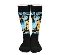 Orgoglioso fratello Down Sindrome Awareness Dinosaur (1) Calzini a compressione per donne e uomini Calze alte per la corsa e i viaggi Calze a compressione per uomo e donna, modello a gambaletto alto,