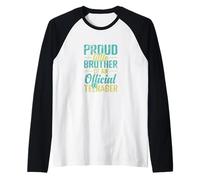 Orgoglioso Fratello minore di Ufficiale Adolescente Maglia con Maniche Raglan