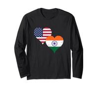 Orgoglioso Indiano Americano La Bandiera India Stati Uniti Maglia a Manica