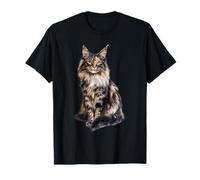 Orgoglioso Maine Coon Cat Ritratto Artistico Maglietta