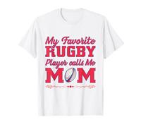 Orgoglioso Mamma Rugby Mamma Il Mio Preferito Rugby Players Call Me Mom Maglietta