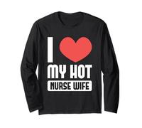 Orgoglioso Marito Lavoro Infermieristica Amo La Mia Calda Infermiera Moglie Maglia a Manica