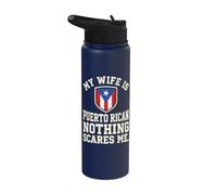 Orgoglioso Marito Mia moglie è portoricano Nulla mi spaventa Stainless Steel Insulated Water Bottle