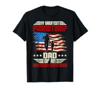 Orgoglioso militare papà americano bandiera USA soldato veterano - figlio Maglietta