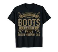 Orgoglioso militare papà americano bandiera USA soldato veterano - figlio Maglietta