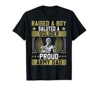 Orgoglioso militare papà americano bandiera USA soldato veterano - figlio Maglietta