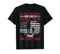 Orgoglioso militare papà americano bandiera USA soldato veterano - figlio Maglietta
