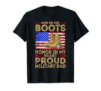Orgoglioso militare papà americano bandiera USA soldato veterano - figlio Maglietta