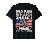 Orgoglioso militare papà americano bandiera USA soldato veterano - figlio Maglietta