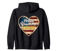 Orgoglioso Nonna di Sette Americani Nonna Nonna Nipoti USA Felpa con Cappuccio