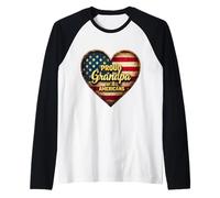Orgoglioso nonno di otto americani nonno nipoti USA Maglia con Maniche Raglan