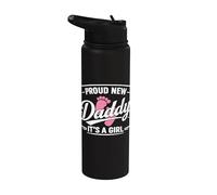 Orgoglioso nuovo papà, è una ragazza, papà per essere, padre per la prima volta Stainless Steel Insulated Water Bottle