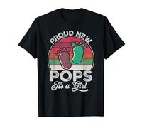 Orgoglioso nuovo Pops It's A Girl Fathers Day To Be Regali 1st Time Maglietta
