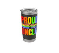 Orgoglioso Orgoglio Zio Arcobaleno Gay Lesbiche Bambino Amore & Supporto Bicchiere termico in acciaio inox doppia parete