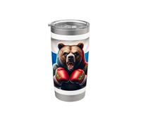 Orgoglioso Orso Russo Boxer Russia KIckboxer Boxe Kickboxing Bicchiere termico in acciaio inox doppia parete