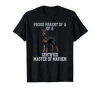 Orgoglioso Padrone del Proprietario del Cane Maestro del Caos Certificato Doberman Maglietta con Stampa Grafica Economica