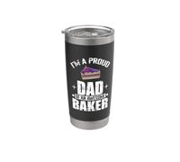 Orgoglioso papà di un fantastico panettiere pasticciere Bicchiere termico in acciaio inox doppia parete