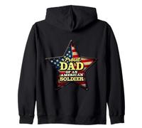 Orgoglioso papà di un soldato americano vintage bandiera USA Patriot Felpa con Cappuccio