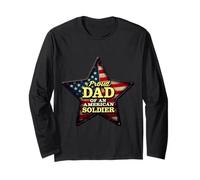 Orgoglioso papà di un soldato americano vintage bandiera USA Patriot Maglia a Manica