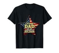Orgoglioso papà di un soldato americano vintage bandiera USA Patriot Maglietta