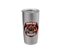 Orgoglioso papà di un vigile del fuoco vigile del fuoco donna padre papà Bicchiere termico in acciaio inox doppia parete