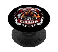 Orgoglioso papà di un vigile del fuoco vigile del fuoco donna padre papà PopSockets PopGrip Adesivo