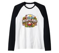 Orgoglioso ricordo dello Stato del Maryland Viaggio Memorabilia Maglia con Maniche Raglan