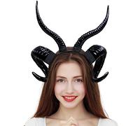 Orgoue Fascia di Corna del Diavolo, Corna del Diavolo Nero Corna del Demone Corna di Halloween Corna Gotiche Fascia di Corna per Le Donne Uomini Adulti per Fancy Dress Halloween Party (4 Horns)