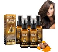 Orgrul Olio per la crescita dei capelli alla biotina, siero nutriente per la crescita dei capelli, prevenzione della caduta dei capelli, senza profumo, 5 pezzi, 6 ml (confezione da 5), unisex