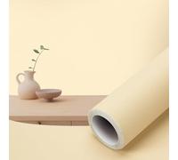Orgthin Carta da Parati Adesiva da Staccare e Attaccare, 40 x 1000 cm, Vinile Impermeabile, Rotolo di Carta da Parati Strutturata, Removibile per Armadi, Piani di Lavoro, Scaffali, Cremeweiß